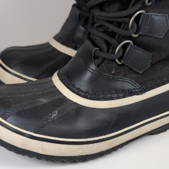 Sorel Black Waterproof Lace-Up Boots Women Size 8 - Picture 3 of 9